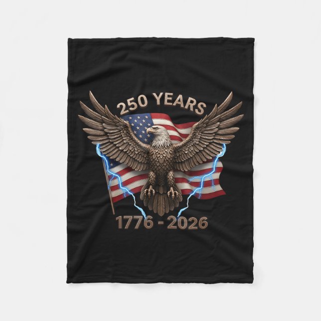 Eagle Flag 250 Years 1776-2026 250th Birthday  Fleecedecke (Vorderseite)