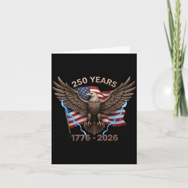 Eagle Flag 250 Years 1776-2026 250th Birthday  Karte (Vorderseite)