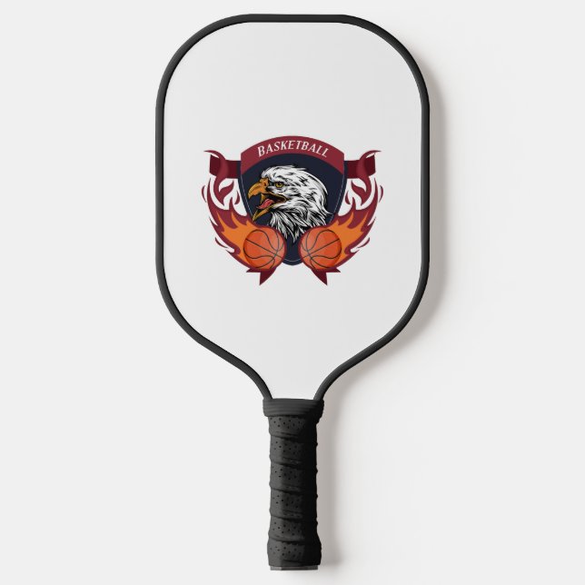 Eagle Flame Basketball Wappen Pickleball Schläger (Vorderseite)