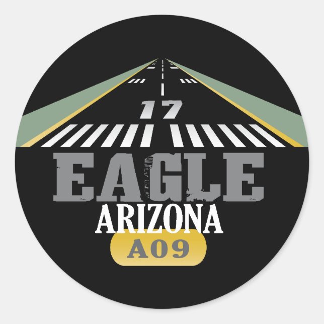 Eagle, Flughafen AZ A09 Runder Aufkleber (Vorderseite)