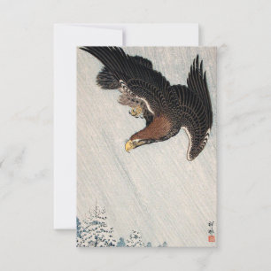 Eagle Flying in Snow (1933) von Ohara Koson Einladung