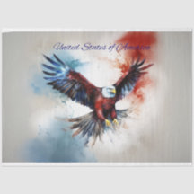 Eagle Flying USA Decoupage