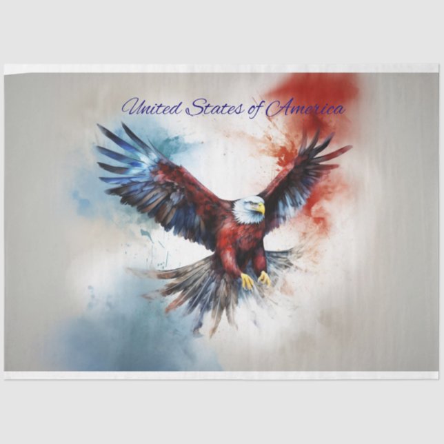 Eagle Flying USA Decoupage Seidenpapier (Vorderseite)