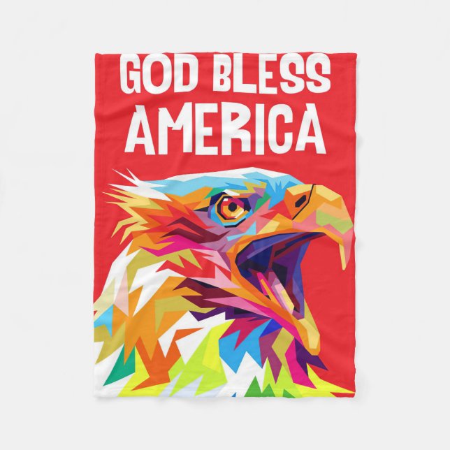 Eagle God Bless America Fleecedecke (Vorderseite)