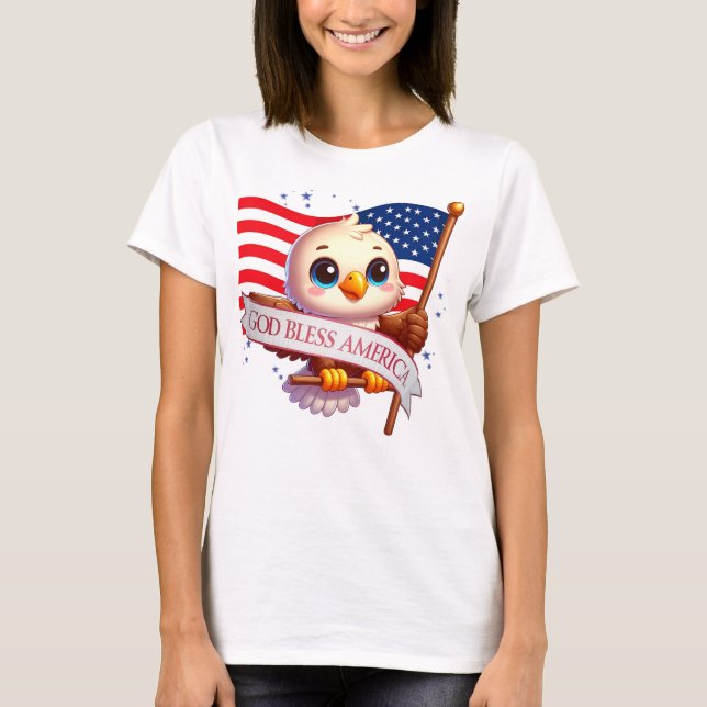 Eagle God Bless America USA Flag Patriotic 🦅 🇺 � T-Shirt (Vorderseite)