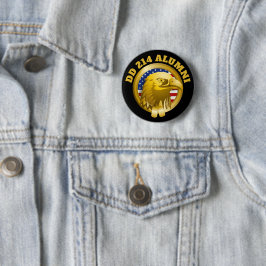 Eagle Gold Emblem USA Flag | DD 214 Alumni Brooch Button