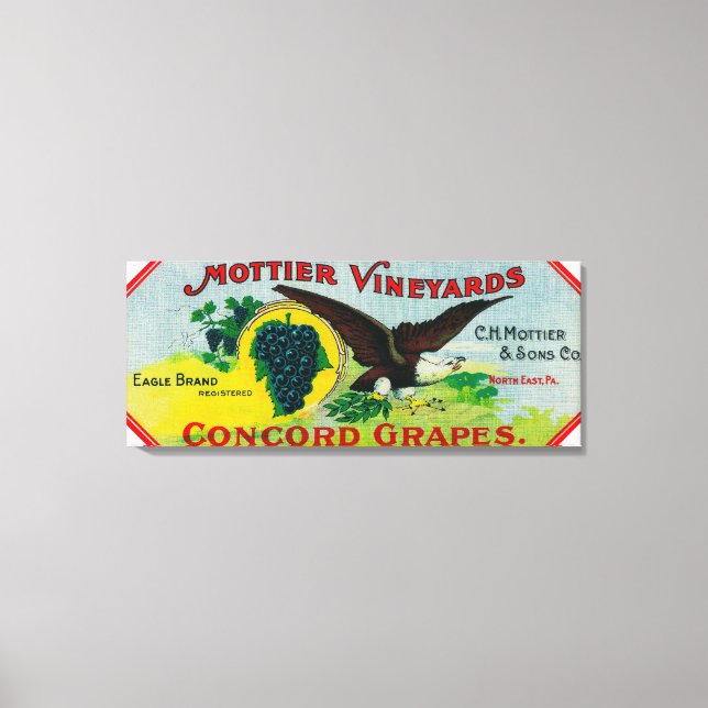 Eagle Grapes LabelNordost, PA Leinwanddruck (Vorderseite)