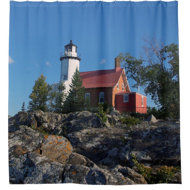 Eagle-Hafen-Leuchtturm-Duschvorhang Duschvorhang (Vorderseite)