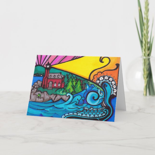 Eagle-Hafen-Leuchtturm-Gruß-Karte Karte (Vorderseite)