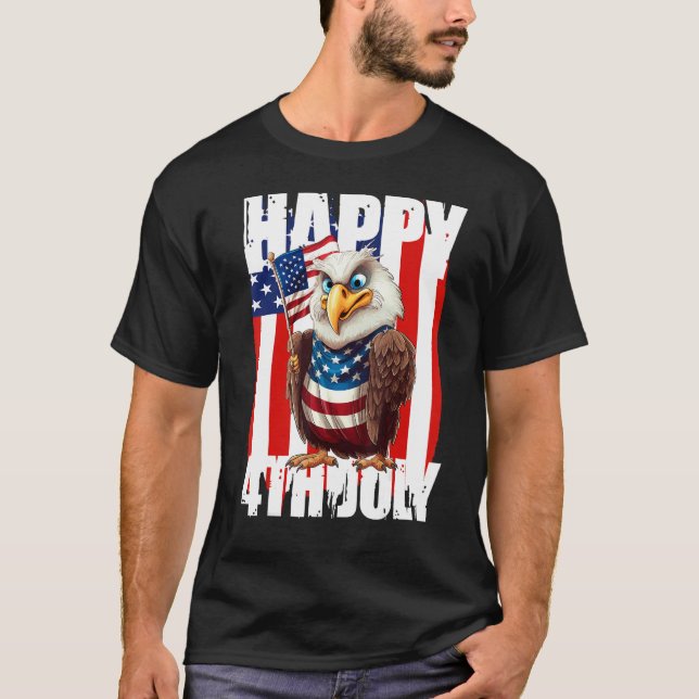 Eagle Happy 4th Of July Patriotic American 1 T-Shirt (Vorderseite)