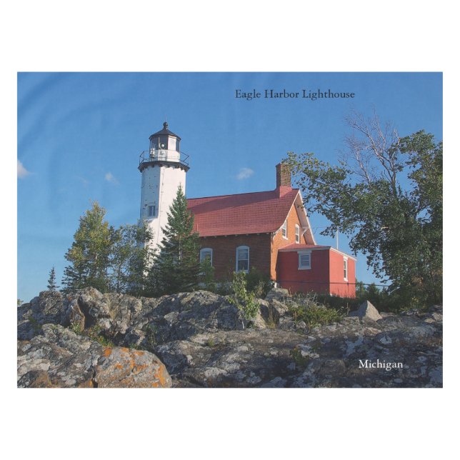 Eagle Harbor Lighthouse Tischtuch Tischdecke (Vorderseite (Horizontal))