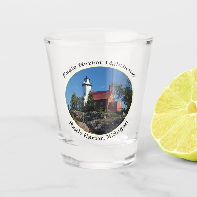 Eagle Harbour Leuchtturmkreisglas Schnapsglas (Vorderseite)