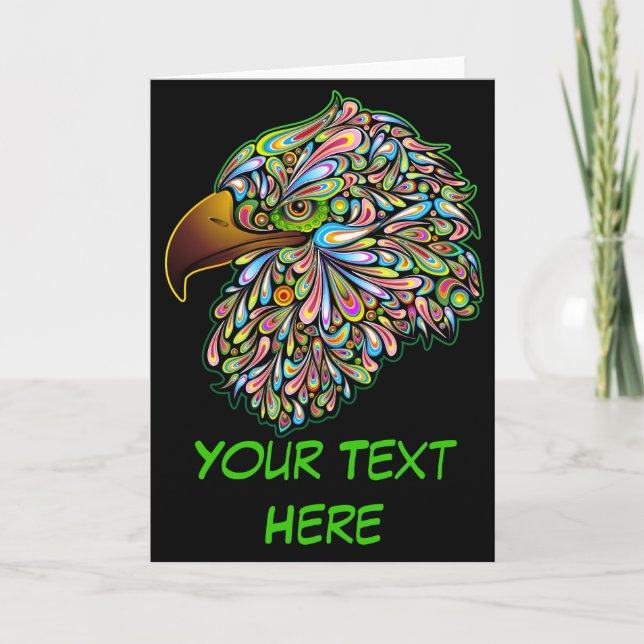 Eagle Hawk Psychedelic Design carte de voeux (Devant)
