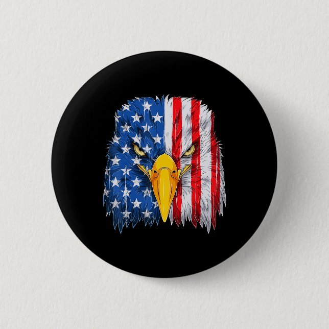 Eagle Head American Flag Patriotic 4. Juli 1999 Button (Vorderseite)