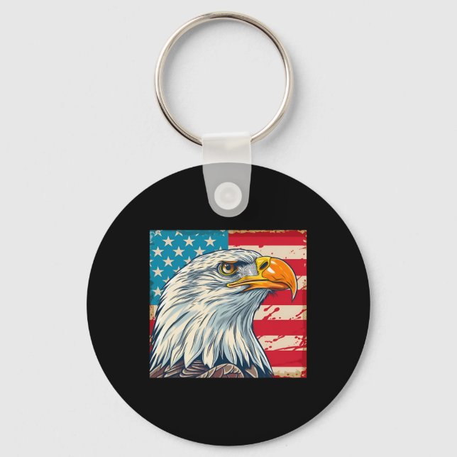 Eagle Head US Flagge Schlüsselanhänger (Vorderseite)
