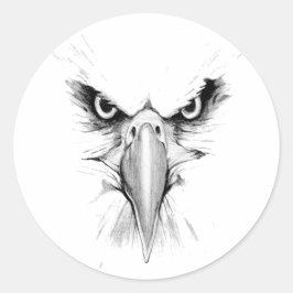 Eagle Headface Tattoo Runder Aufkleber