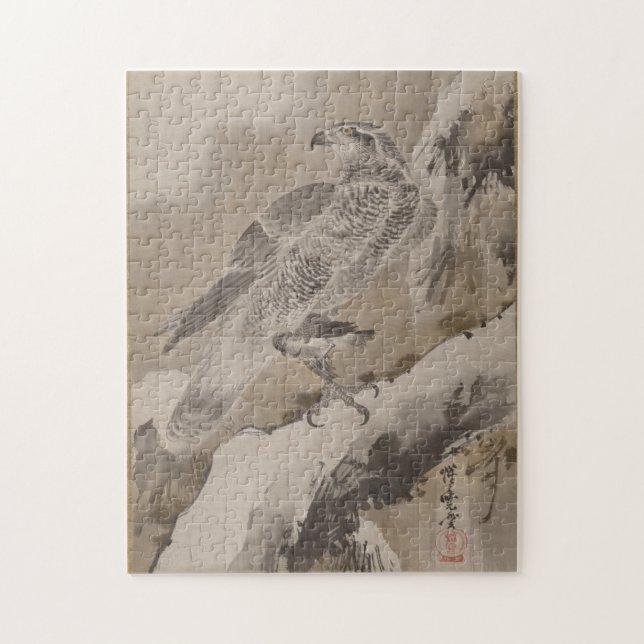 Eagle Holding Small Bird ca. 1887 Kawanabe Kyōsai (Vertikal)