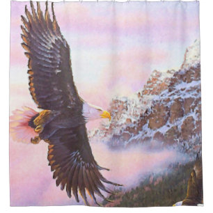 Eagle im Nebel (Raubvogel) Duschvorhang