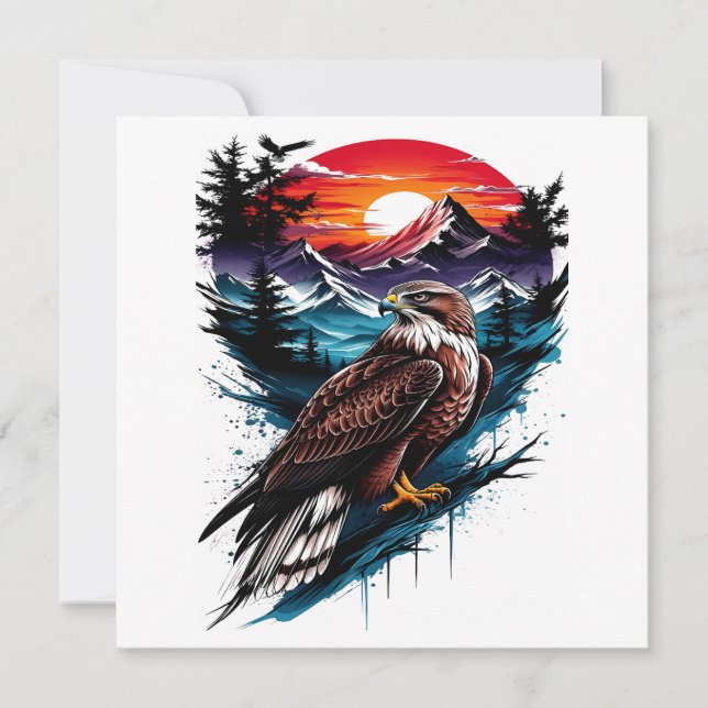 Eagle in the mountain feiertagskarte (Vorderseite)