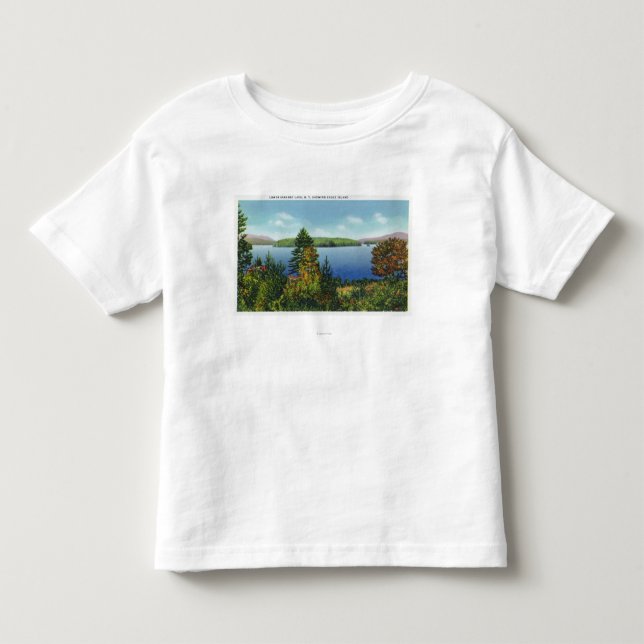 Eagle-Insel und niedrigere Saranac See-Ansicht Kleinkind T-shirt (Vorderseite)