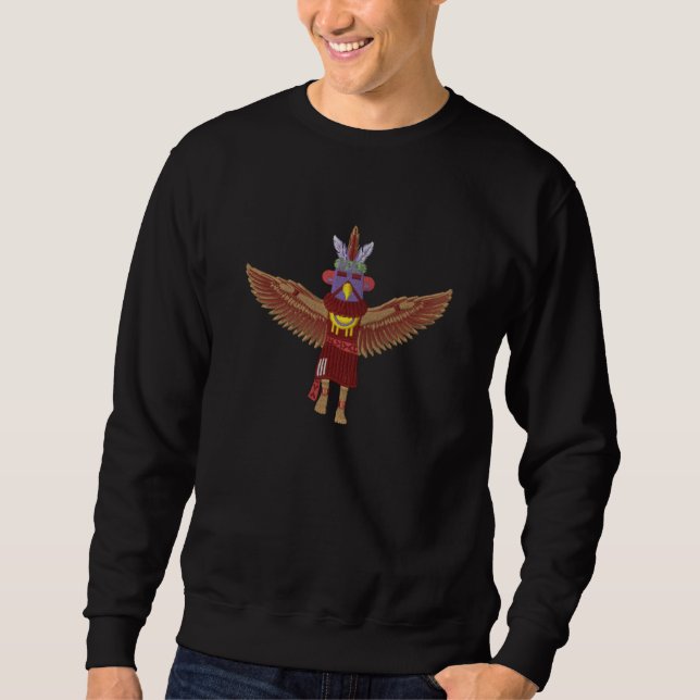 Eagle Kachina Besticktes Sweatshirt (Vorderseite)