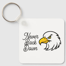 Eagle Keychain  Never Back Down Motivational Quote Schlüsselanhänger