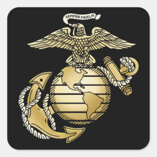 Eagle-Kugel-Anker Quadratischer Aufkleber