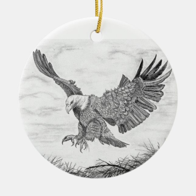Eagle Landing Keramik Ornament (Vorne)