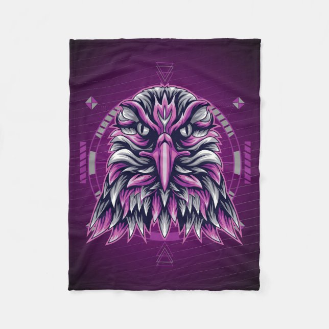 Eagle Lila Geometric Fleecedecke (Vorderseite)