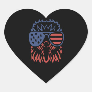 Eagle Lover Gift| Adler American Flag Independence Herz-Aufkleber