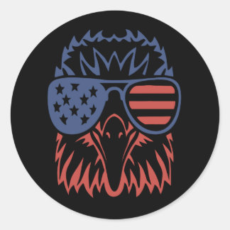 Eagle Lover Gift| Adler American Flag Independence Runder Aufkleber