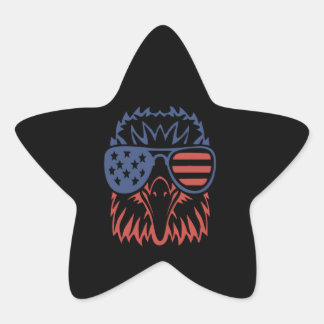 Eagle Lover Gift| Adler American Flag Independence Stern-Aufkleber