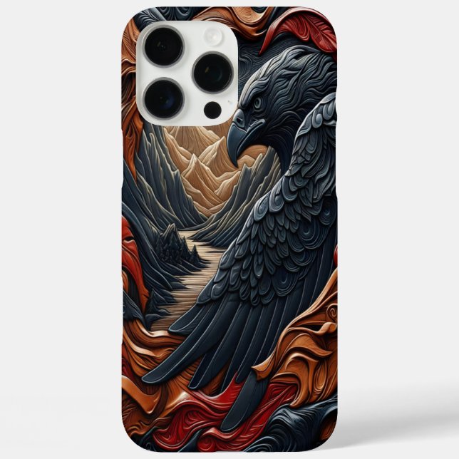 Eagle Masterpiece leder look Art iPhone 16 Pro Max Hülle (Rückseite)