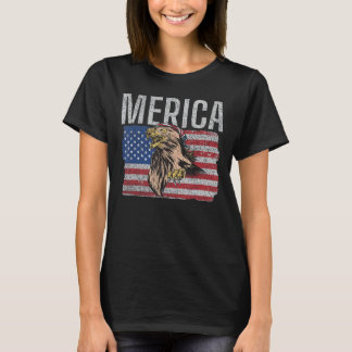Eagle Merica 4. Juli USA Flaggenunabhängigkeit T-Shirt