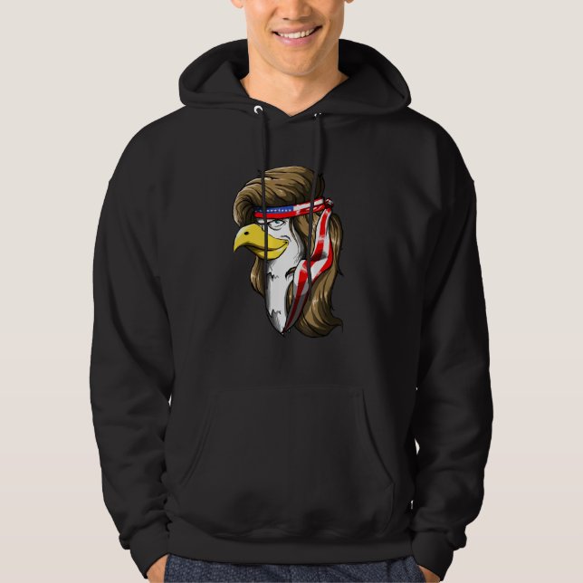Eagle Mullet 4. Juli US-amerikanische Flagge Meric Hoodie (Vorderseite)