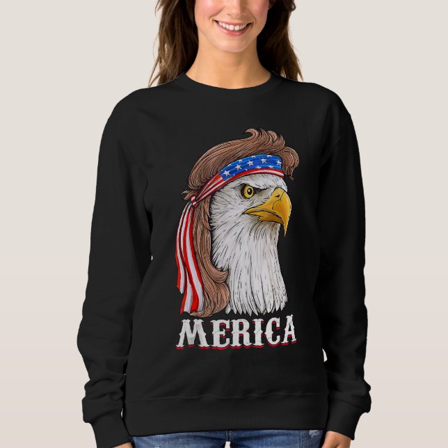 Eagle Mullet 4. Juli US-amerikanische Flagge Meric Sweatshirt (Vorderseite)
