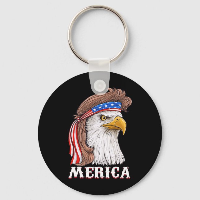 Eagle Mullet 4. Juli USA Fahne Merica Schlüsselanhänger (Vorderseite)