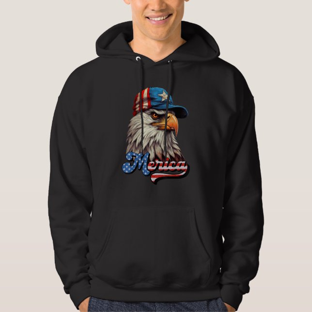 Eagle Mullet Sunglasses Merica 4th Of July USA Ame Hoodie (Vorderseite)