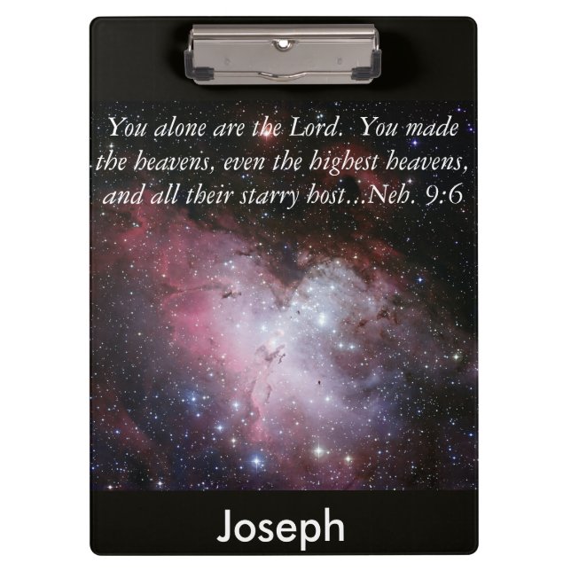 Eagle Nebula Bible Verse Personalisierte Zwischena Klemmbrett (Vorderseite)