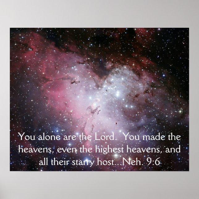 Eagle Nebula Space Photo Bible Verse Poster (Devant)