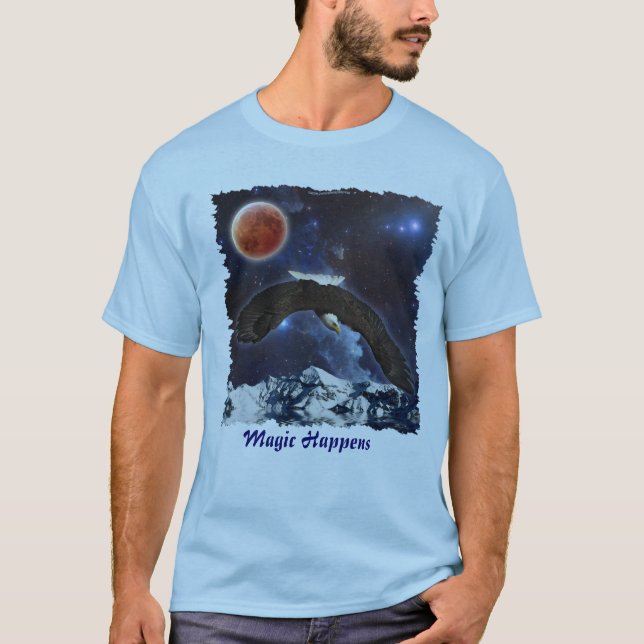 Eagle & Outer Space Fantasy Wildlife T - Shirt (Vorderseite)
