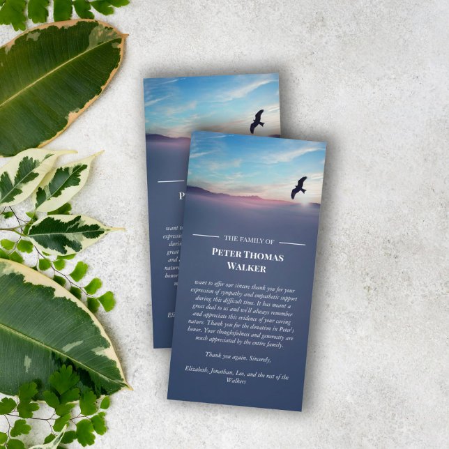 Eagle Over Mountains Blue Beileid Vielen Dank Dankeskarte (Von Creator hochgeladen)