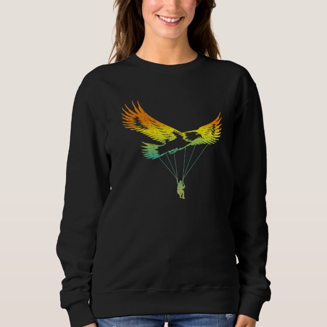 Eagle Paraglider Retro Design Sweatshirt (Vorderseite)