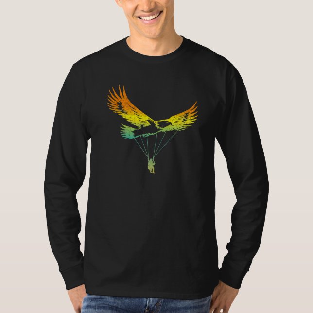 Eagle Paraglider Retro Design T-Shirt (Vorderseite)
