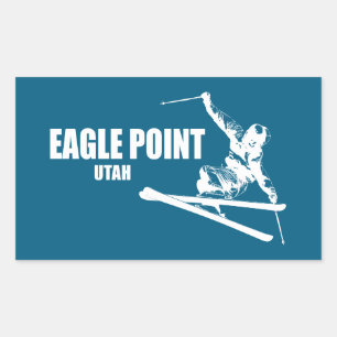 Eagle Point Resort Utah Skier Rechteckiger Aufkleber