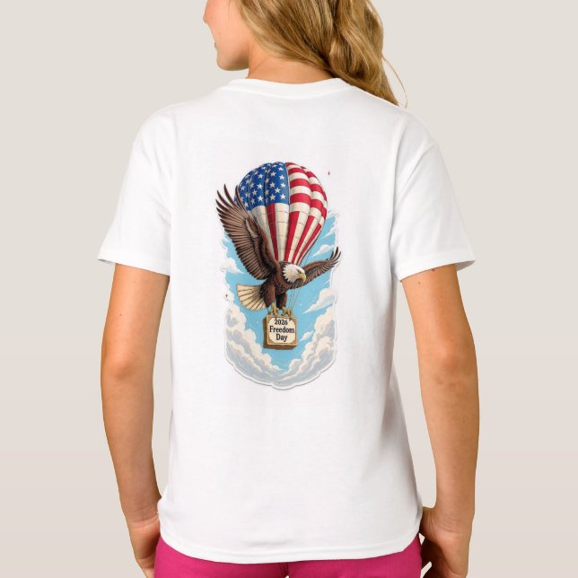 Eagle Power – 4. Juli Kinder T-Shirt (Rückseite)