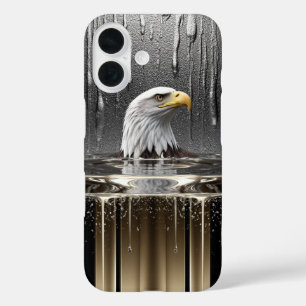 🦅Eagle Power Flow Triefendes Metall Luxus-Emblem  iPhone 16 Hülle