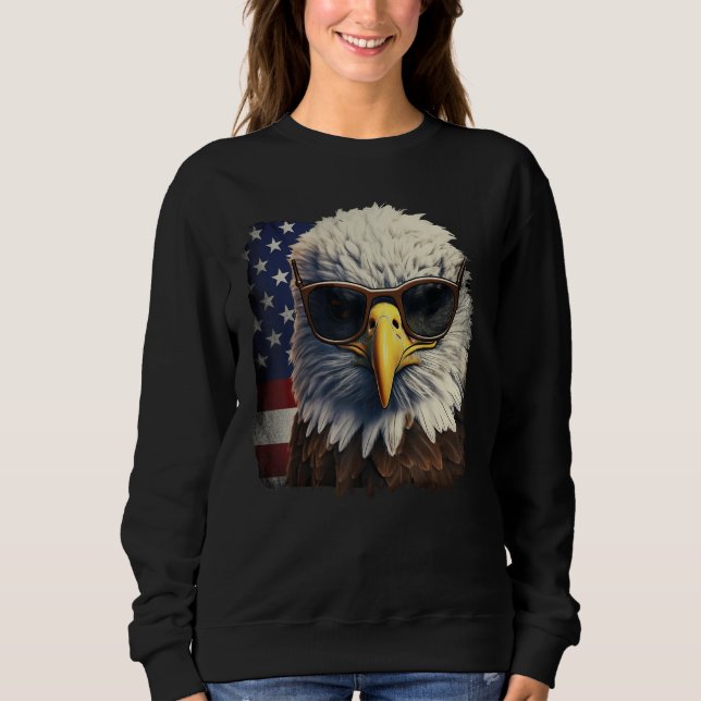 Eagle Proud Patriotic American US Flag 4th Of July Sweatshirt (Vorderseite)