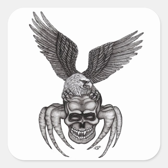 Eagle Quadratischer Aufkleber (Vorderseite)