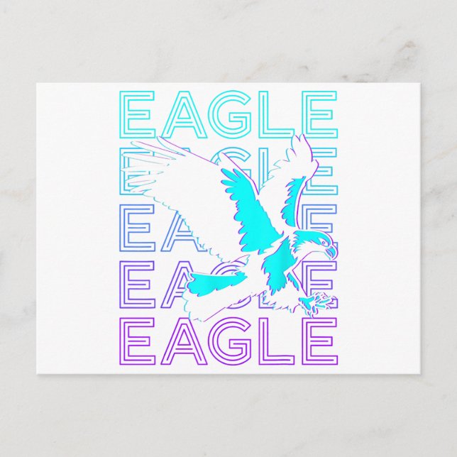Eagle Retro Feiertagspostkarte (Vorderseite)